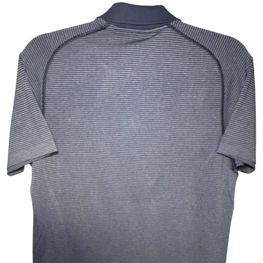 Lululemon Metal Vent Tech Polo Shirt Seamless Striped In Blue Grey Size Small - Picture 7 of 11